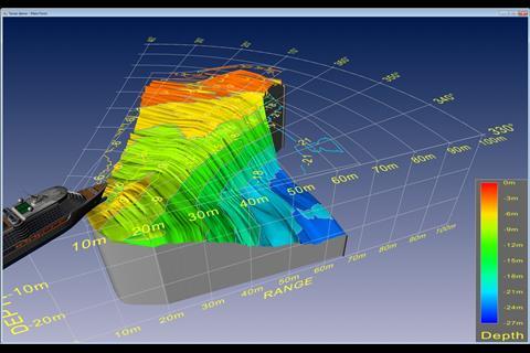 High-resolution demonstration  image on the Echopilot 3D FLS